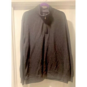 Van Heusen Men's XXL Grey Flex Long Sleeve 1/4 Zip Pullover Sweater